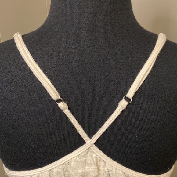 Anthropologie Lili’s Closet Extra Small Strap Tunic White 100% Cotton Pleated - Picture 7 of 9